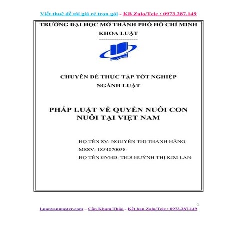 Đề Tài Thực Tập Pháp Luật Về Quyền Nuôi Con Nuôi Tại Việt Nam.docx