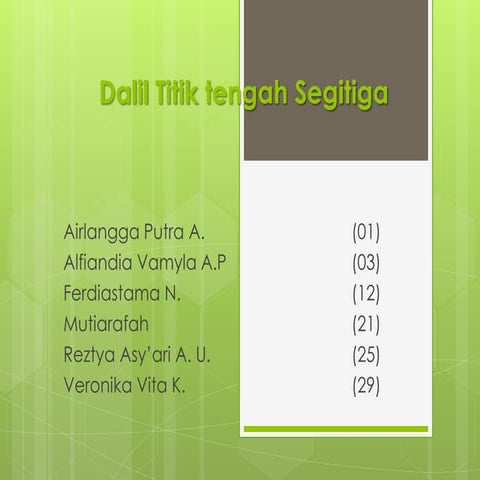 Dalil Titik tengah segitiga