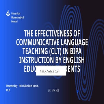 The effectiveness of Communicative Language Teaching in BIPA ...