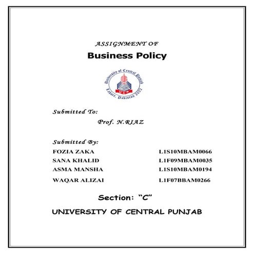 University Assignment Front page | DOC