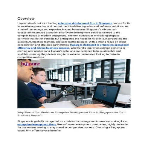 Best Enterprise Development Firm in Singapore