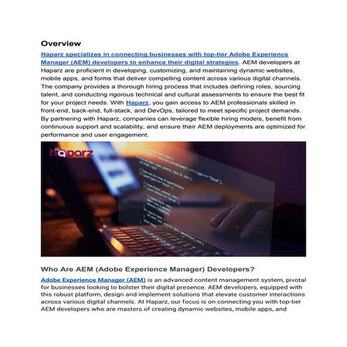 Title- How To Hire AEM Developers In 2024?