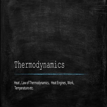 Thermodynamics & its application