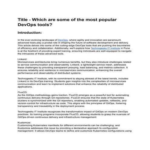 Title - Which are some of the most popular DevOps tools.pdf