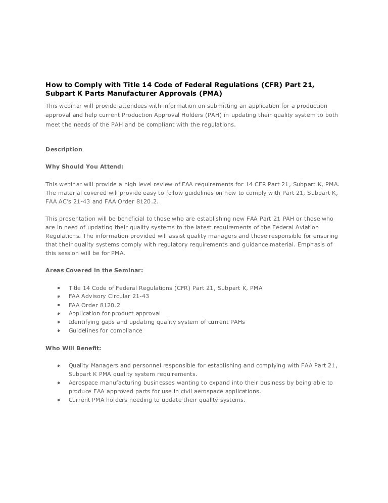 Code Of Federal Regulations Cfr