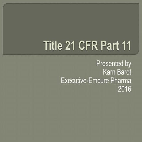 Title 21 cfr part 11