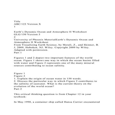 TitleABC123 Version X1Earth’s Dynamic Ocean and Atmos.docx