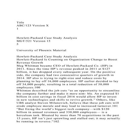 TitleABC123 Version X1Hewlett-Packard Case Study Anal.docx
