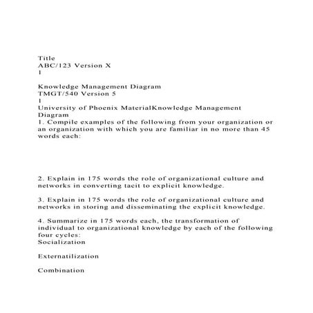 TitleABC123 Version X1Knowledge Management DiagramT.docx