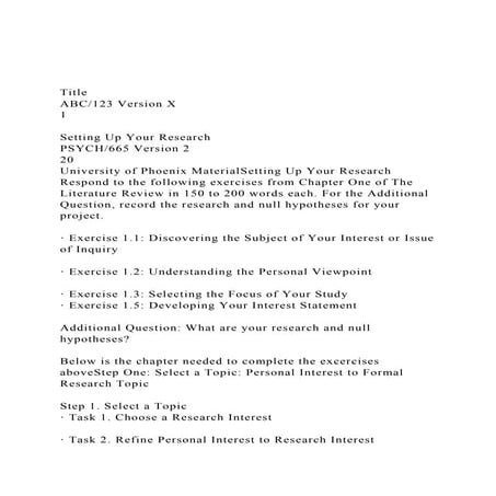 TitleABC123 Version X1Setting Up Your ResearchPSYCH.docx