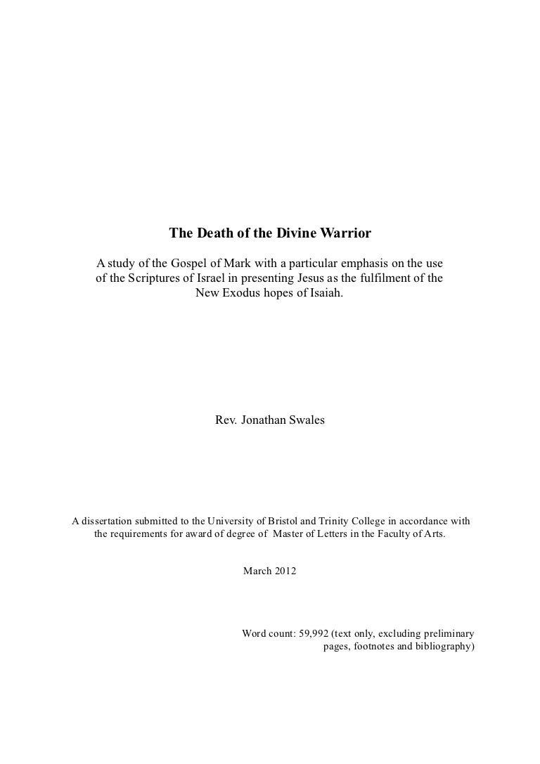 Thesis: Title Page And Acknowledgements