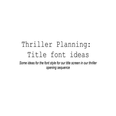 Title fonts