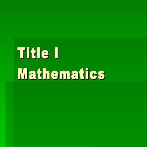 Title i mathematics 100611