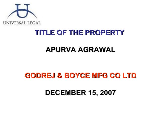Title Of The Property PPT title-of-the-property-ppt