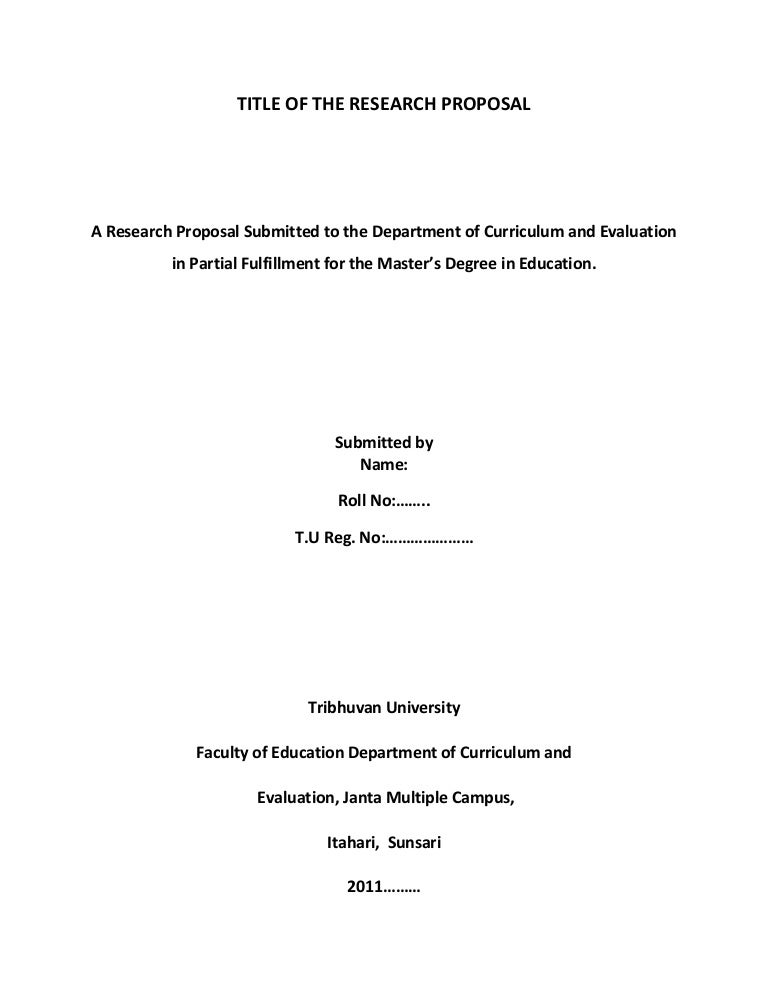 Title of the research proposal