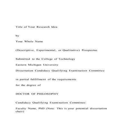 Title of Your Research Idea by Your Whole Name 