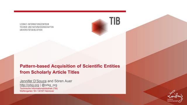 Pattern-based Acquisition of Scientific Entities from Scholarly Article Title...