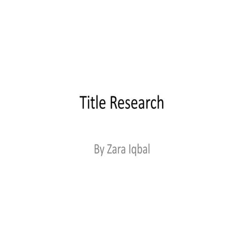 Title research