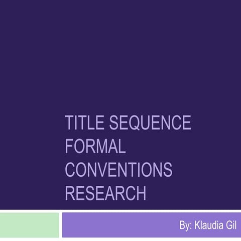 Four types of title sequences | PPTX