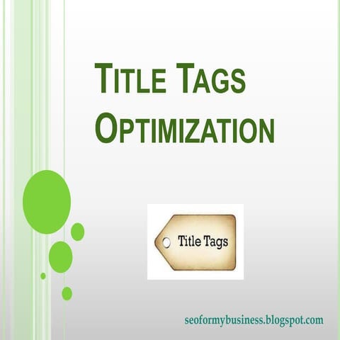 Title tags optimization