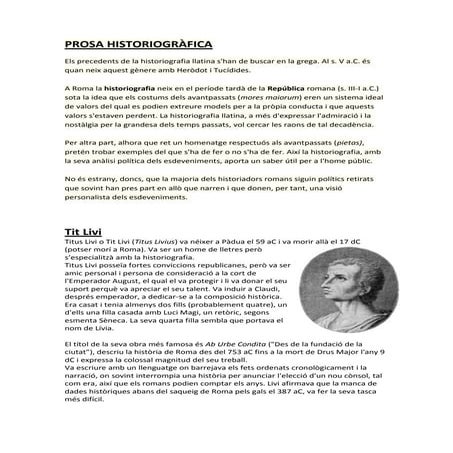 Tit Livi i la prosa historiogràfica