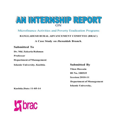 Internship on Brac 