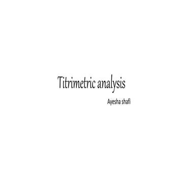 Titrimetric analysis lec