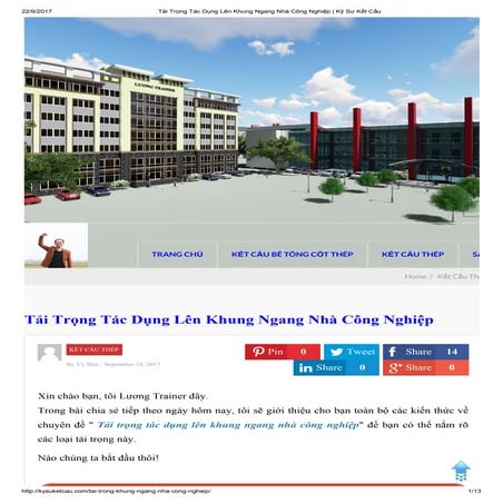 Tải trọng tác dụng lên khung ngang nhà công nghiệp_kỹ sư kết cấu