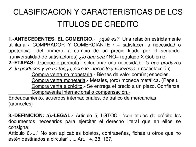 Titulos de credito Titulos de credito