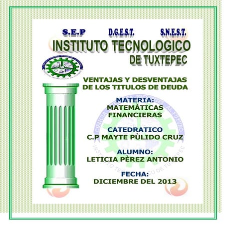 Titulos de deuda ventajas y desventajas
