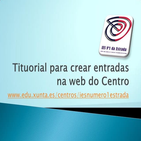 Titorial para crear entradas na web do centro