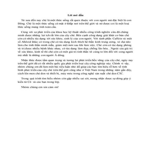 công nghệ sản xuất chè đen 