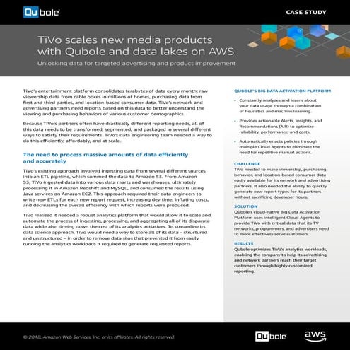 How To Scale New Products With A Data Lake Using Qubole - Case Study