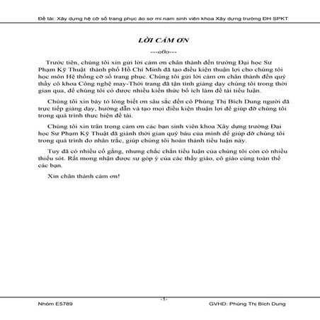 đề Tài xây dựng hệ cỡ số trang phục áo sơ mi nam