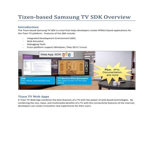 Tizen-based Samsung TV SDK Overview