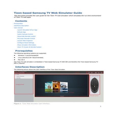 Tizen-based Samsung TV Web Simulator | PDF