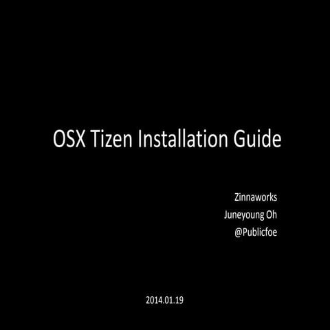 Tizen installation guide for OSX