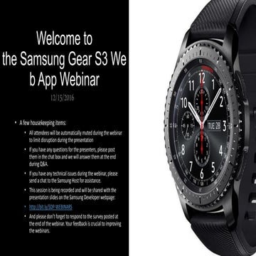 Tizen Web App Development webinar