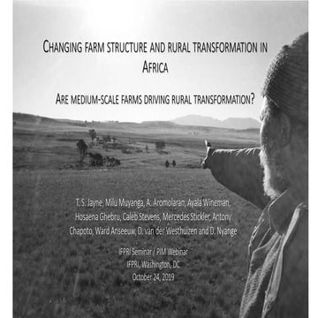 Changing farm structure and rural transformation in Africa