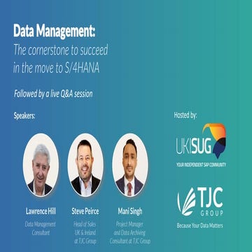 [WEBINAR] Data Management: The cornerstone to succeed in the move to S/4HANA