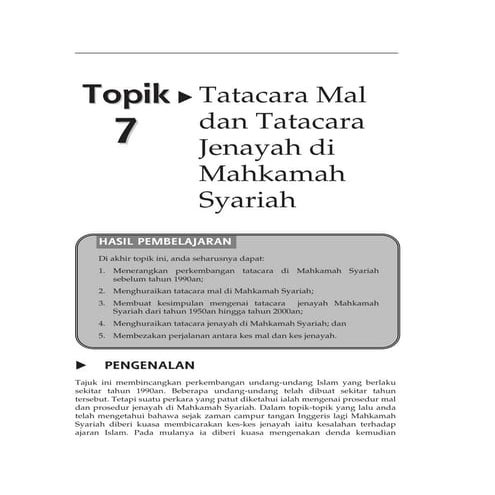 20140813054002 topik 7 tatacara mal dan tatacara jenayah di mahkamah syariah