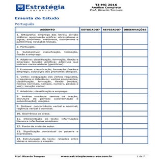 TJMG - Ementa de Estudos