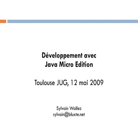 Développement avec Java Micro Edition