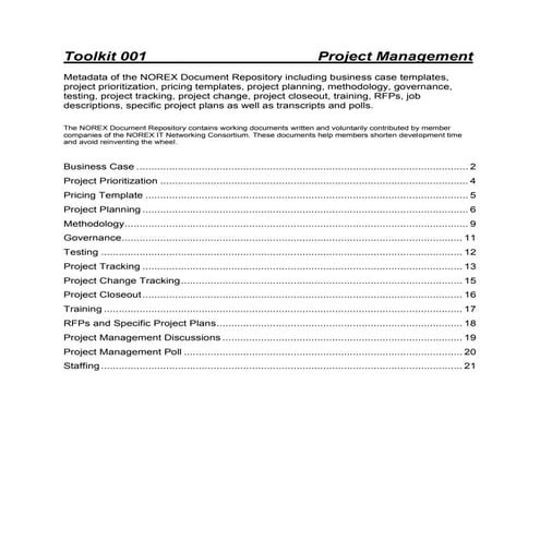 Project Management Toolkit