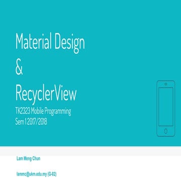 Tk2323 lecture 5   material design &amp; recycler view