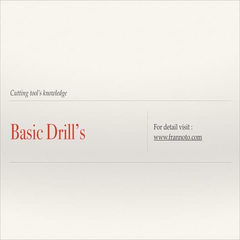 Cutting Tools knowledge-Drill