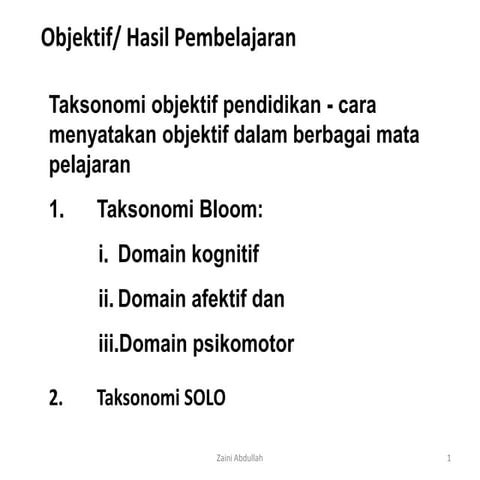 Tksonomi blo0m & domain krthwohl