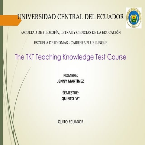 The TKT Teaching Knowledge Test Course