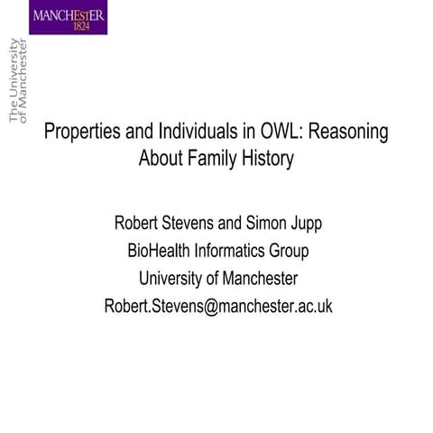Properties and Individuals in OWL: Reasoning About Family History