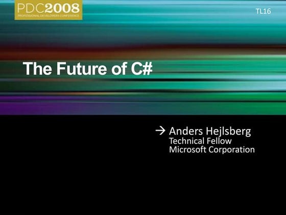PDC Video on C# 4.0 Futures